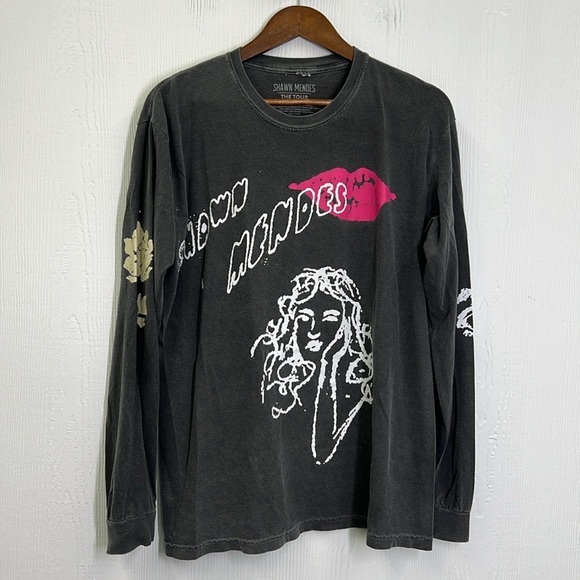 Urban Outfitters - Shawn Mendes Tour Doodle Long Sleeve T Shirt Size Medium - Picture 8 of 11